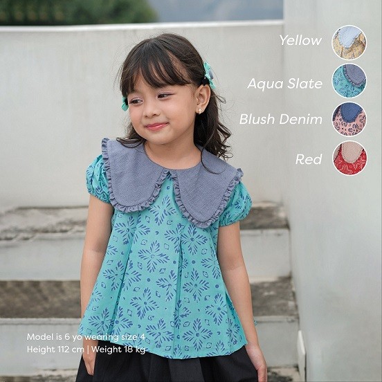 Lestari Collar Blouse -  Atasan Batik Anak Perempuan | Baju Batik Anak | Baju Batik Anak Perempuan |