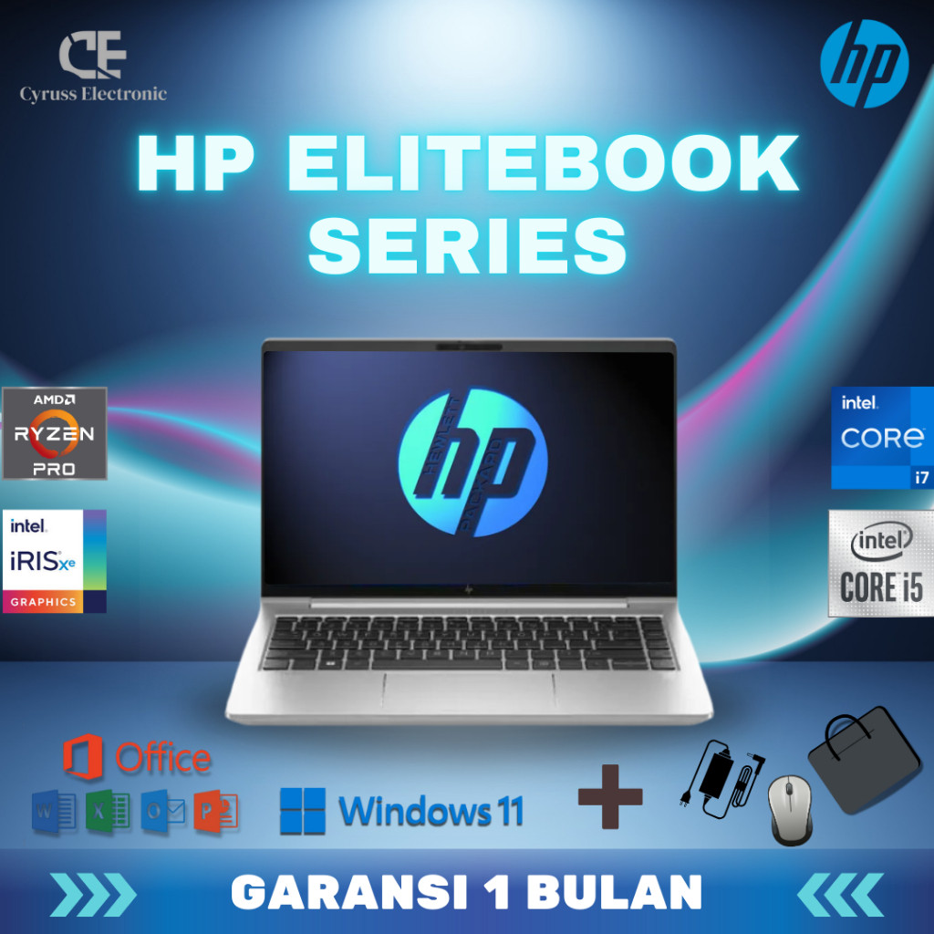 Laptop HP Elitebook Intel Core i5 / i7 RAM 32GB SSD 1TB Second / Bergaransi