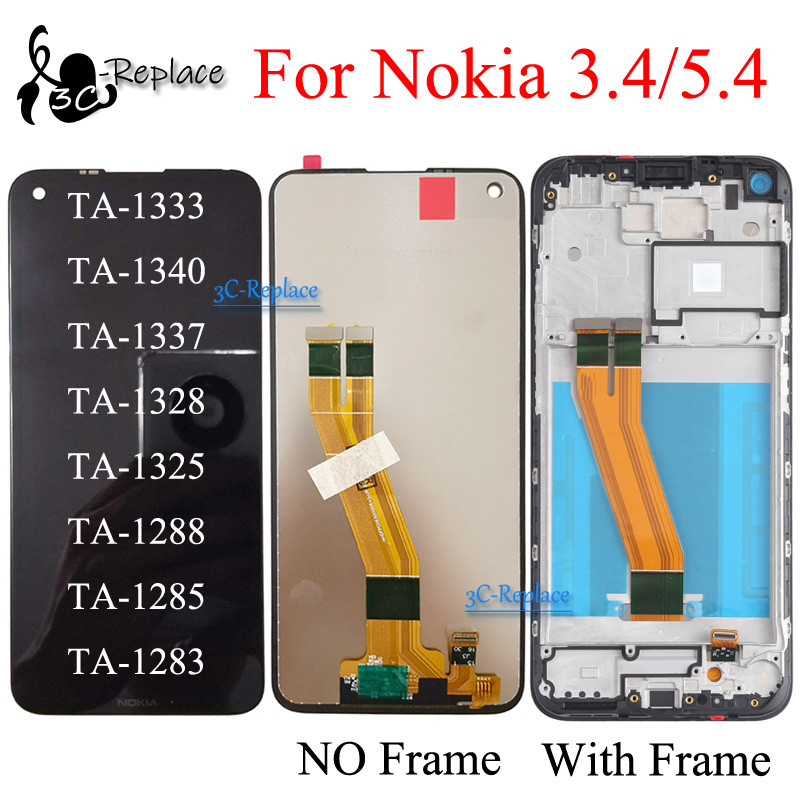 Black 6.39 In For Nokia 3.4 Nokia 5.4 TA-1333 TA-1340 LCD splay Tou Screen gitizer Assembly Replacem