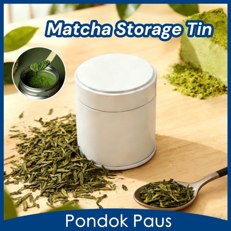 Matcha Storage Tin Kotak Teh Anti Lembab Logam Anti Karat Tutup Rapat Untuk Penyimpanan Bubuk Kopi T