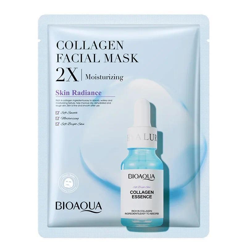 20 Pieces BIOAQUA Centella Collagen Vitamin C Facial Mask Moisturizing Refreshing Sheet Masks Hyalur