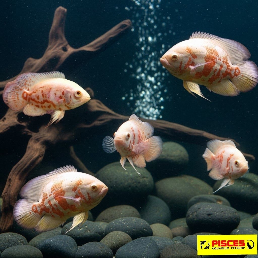 IKAN HIAS OSCAR ALBINO HITAM 7-8 CM BATIK