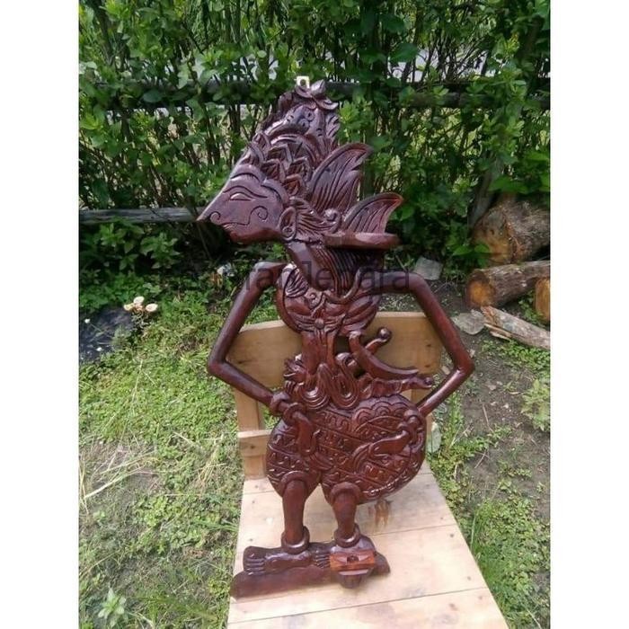 Blawong Pusaka Atau Pusaka Ukiran Wayang Kresna kresno Kayu Jati KJ45464 bahan kayu jati -LeluhurAnt