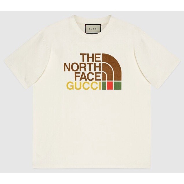Baju Kaos Gucci X The North Face Brown Print T-Shirt - Baju - Kaos - Baju Kaos - Baju Kaos Dewasa - 