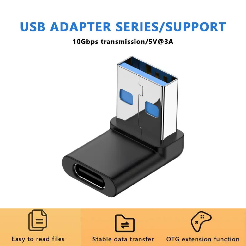 CAS - RONDAFUL OTG Type C Female to USB 3.2 Male Elbow High Speed Adapter - RF3