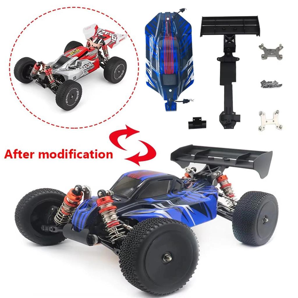Retrofit Car Shell Body Tail Shock Absorber Second Floor Panel Upgrade Parts Kit for Wltoys 144001 1