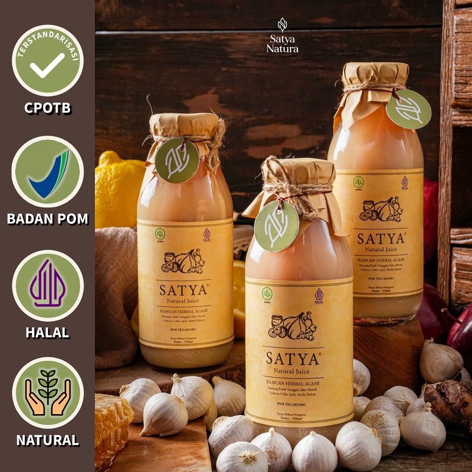 SATYA Natural Juice (PAKET 3 Botol) Jus Bawang Putih Tunggal BPOM TR