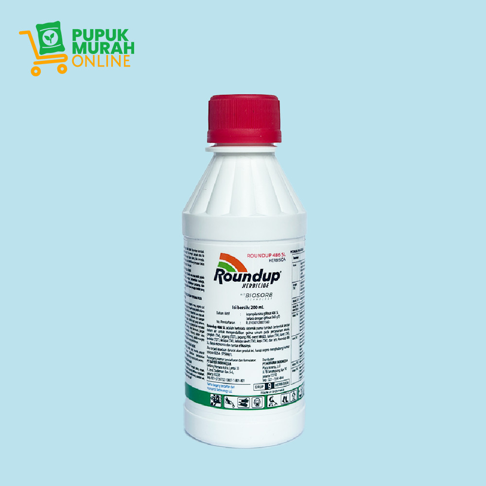 PUPUK MURAH ONLINE - Herbisida Rumput Roundup 200ml | 486 SL Obat Ampuh Pembasmi Rumput Liar & Gulma