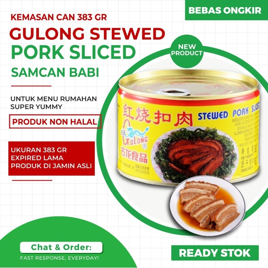 Melt|| KALENG BESAR 383gr-GULONG Stewed Pork Sliced Samcan/ Daging Samcan