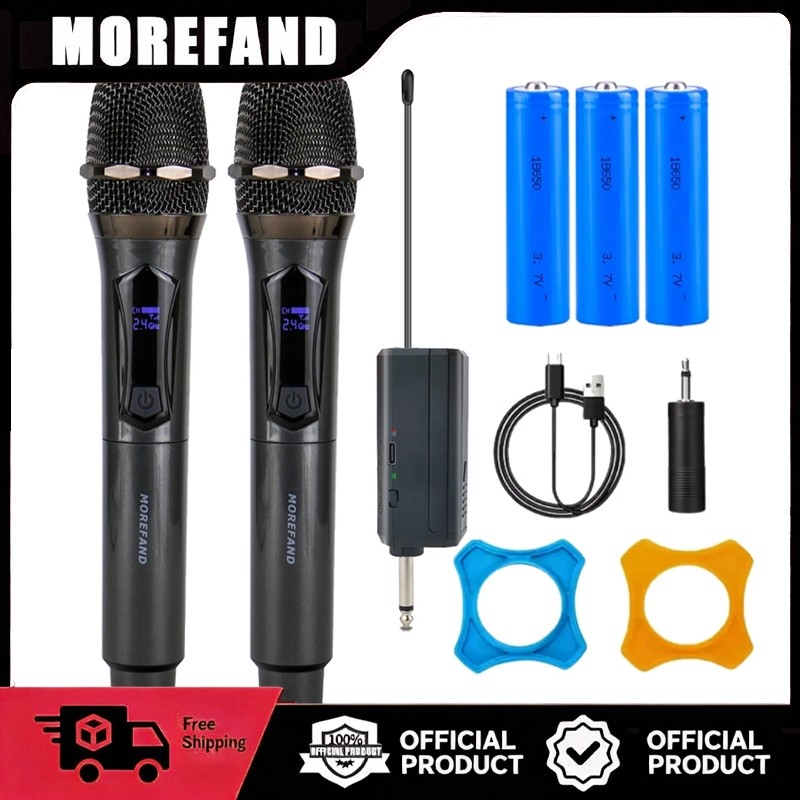 mikrofon nirkabel Mic Microphone Karaoke Profesional Wireless UHF baik murah Double Nirkabel Profess