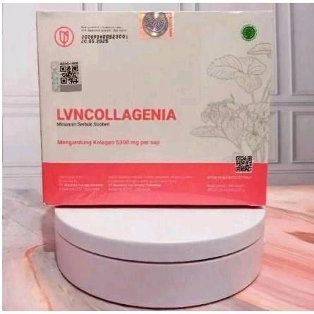 LVN Collagenia Serbuk Collagen Stroberi Suplemen Collagen Pencerah Kulit Badan Aman 1 Box isi 10 sac