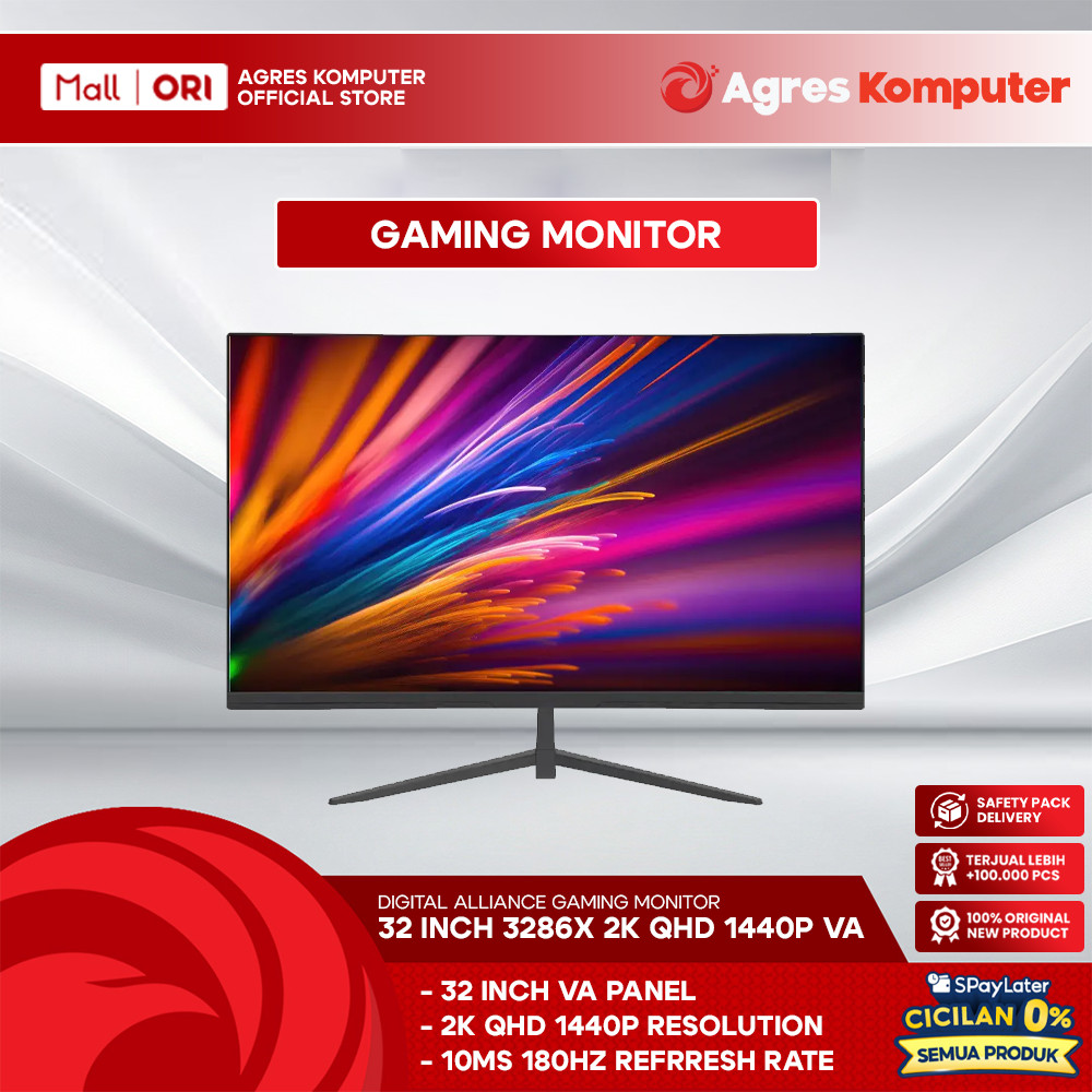 DIGITAL ALLIANCE GAMING MONITOR 32 INCH VA QHD 2K 1440P 10MS 180HZ DP HDMI 3286X 2Y