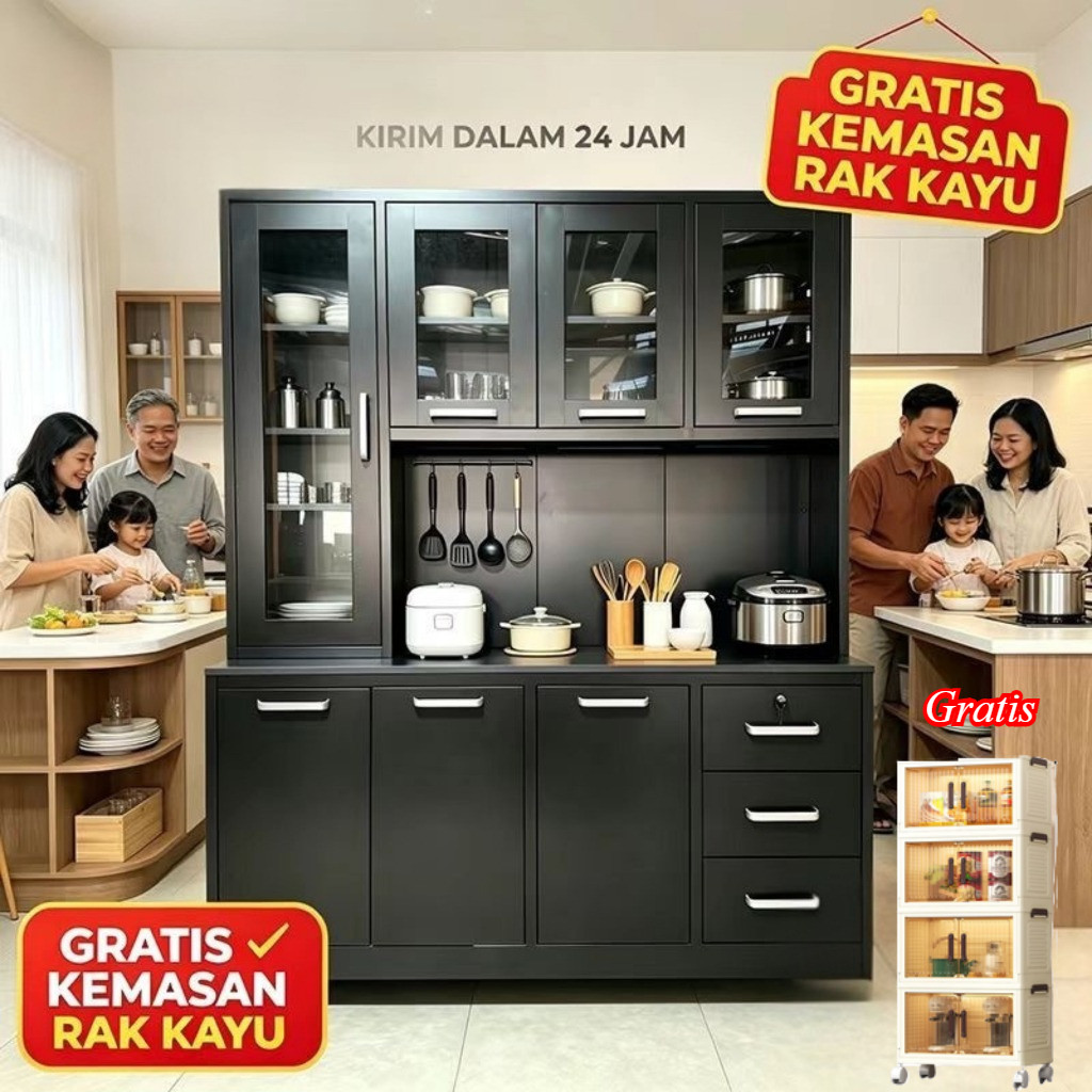 Belanja Rak Dapur, Bonus Lemari Plastik-Lemari Dapur Minimalis Rak Dapur Serbaguna Rak Penyimpanan D