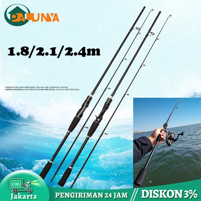 Joran Pancing Karbon Luya Portable Carbon Fiber Telescopic Memancing - Gagang lurus, 1.6m