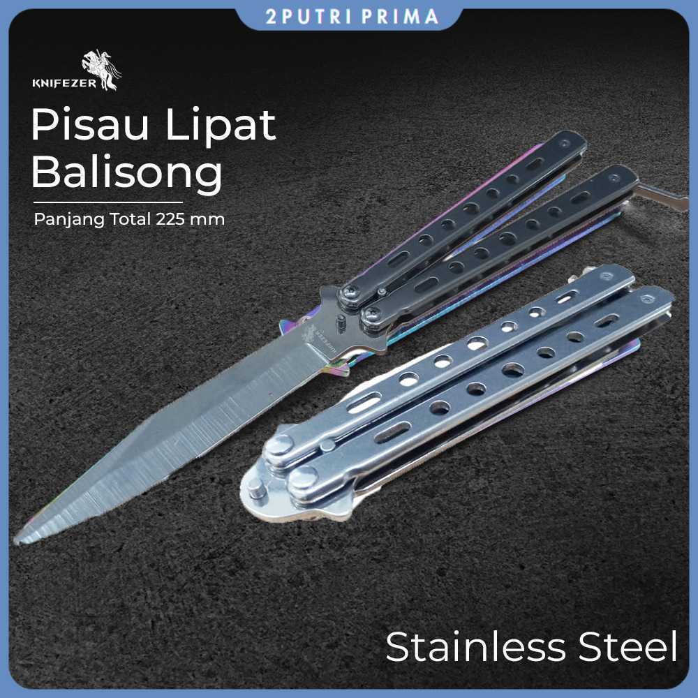 Pisau Lipat CS GO Balisong Folding Knife Stainless Steel - C3 - KNIFEZER