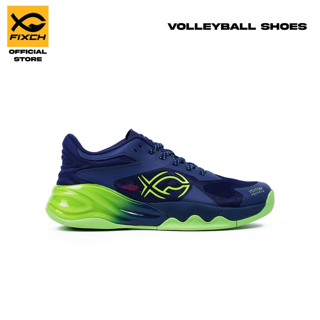 FIXCH - Lunatic Alpha Sepatu Voli Low Cut  Dark Navy/Dark Navy/Lime Green