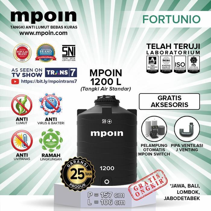 tandon air mpoin+ 1200 anti lumut, anti uv, anti bakteri