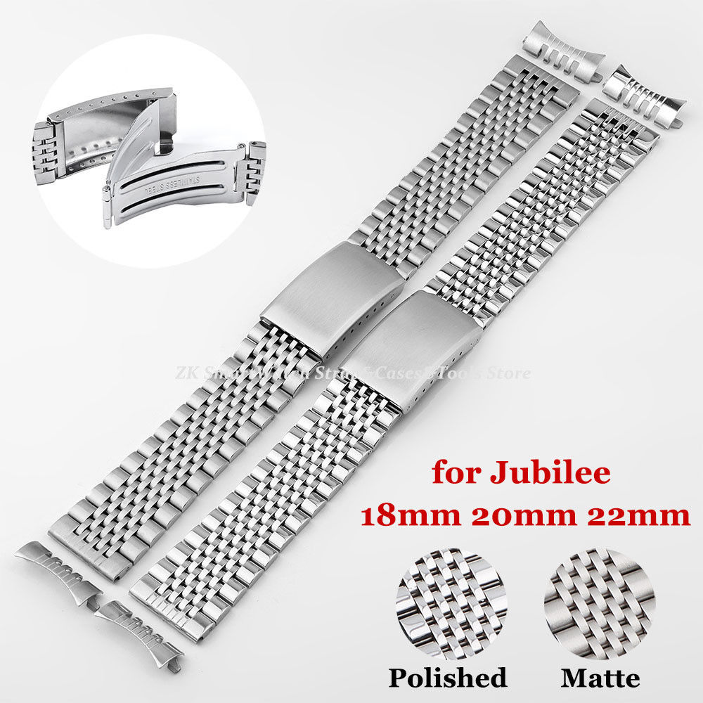 Curved End Stainless Steel Wat Strap 18mm 20mm 22mm for Rolex for Jubilee Bracelet Steel Strap Fog B