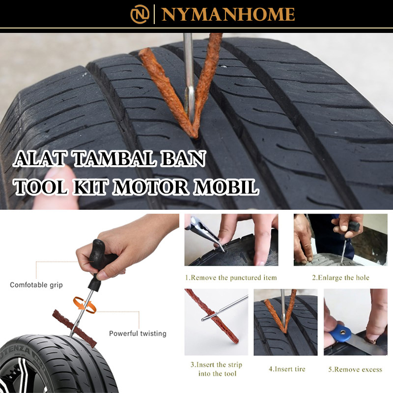 Tyre Repair Kit Set Alat Tambal /alat Tambal Ban Tyre Repair Kit Set Tambal Anti Ban Mobil Motor Tub