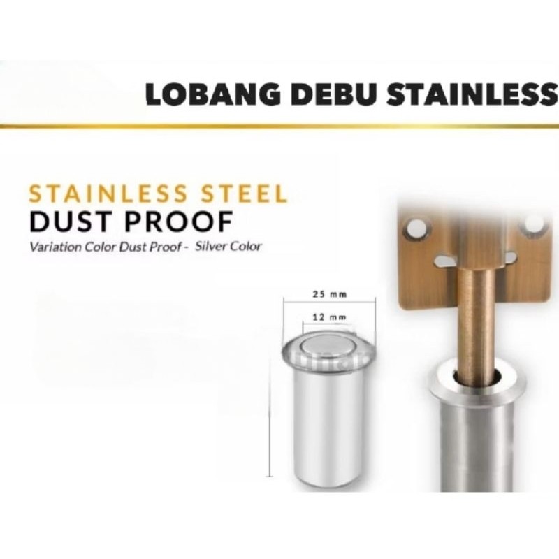 Lubang Grendel Tanam stainless Penutup lubang Grendel Tanam