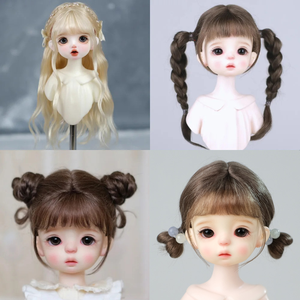 30cm Doll Wig Bangs Ponytail Curly Soft Mohair Wig Suitable for1/6BJD Doll Wig Toy Accessories 6-7 I