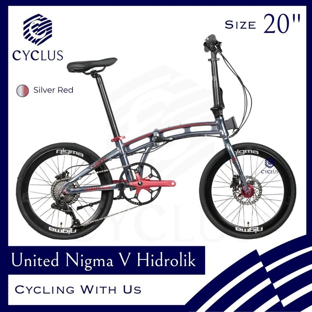 Sepeda Lipat Folding United Nigma V 5 Rem Hidrolik 20 Inch Anak Remaja Dewasa
