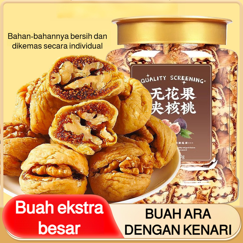 [COD+Gratis Ongkir] Bahan Alami Tanpa Pengawet Manisan Buah Tin Isi Kacang Kenari/ Camilan Sehat/Sna