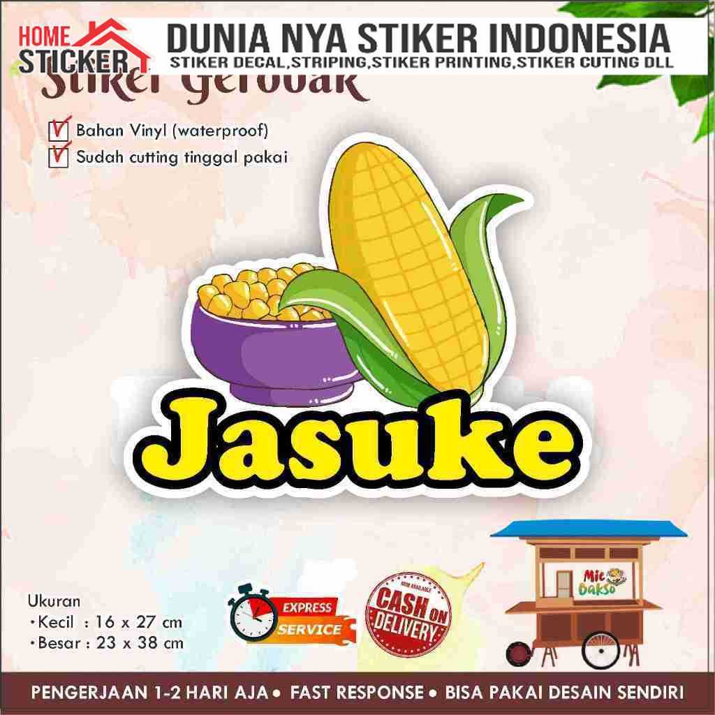 Sticker Kaca Gerobak Vinyl Jasuke / Label Makanan