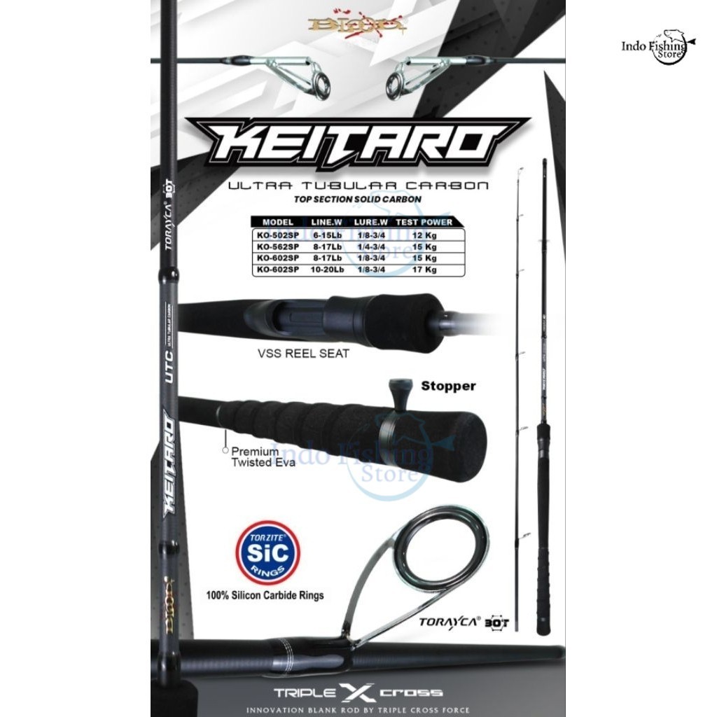 Joran Pancing BLOOD Keitaro Ultra Tubular Carbon SolidTip 150 165 180