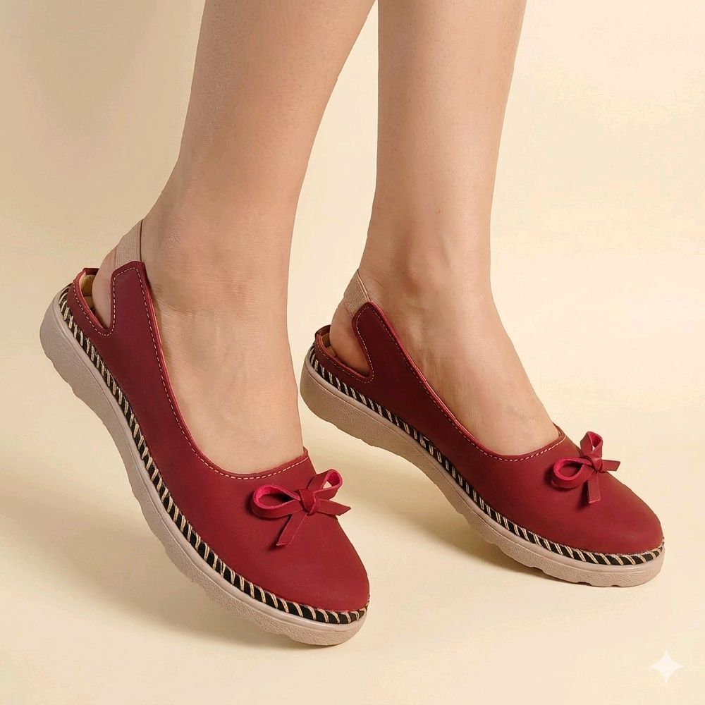 Sepatu Sandal Wanita Jumbo big size Slip-On Murah Sol Karet SL Pita solCoklat