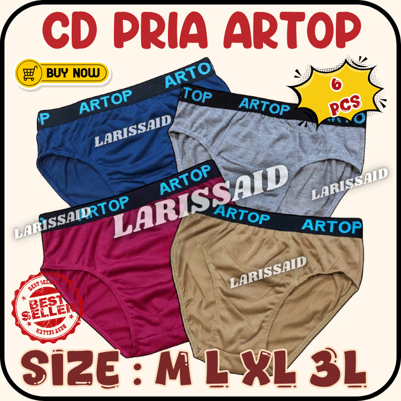 TERLARIS 6 PCS Celana Dalam Pria Dewasa Artop/ CD Pria Dewasa / Sempak Pria Dewasa ARTOP LARISSAID