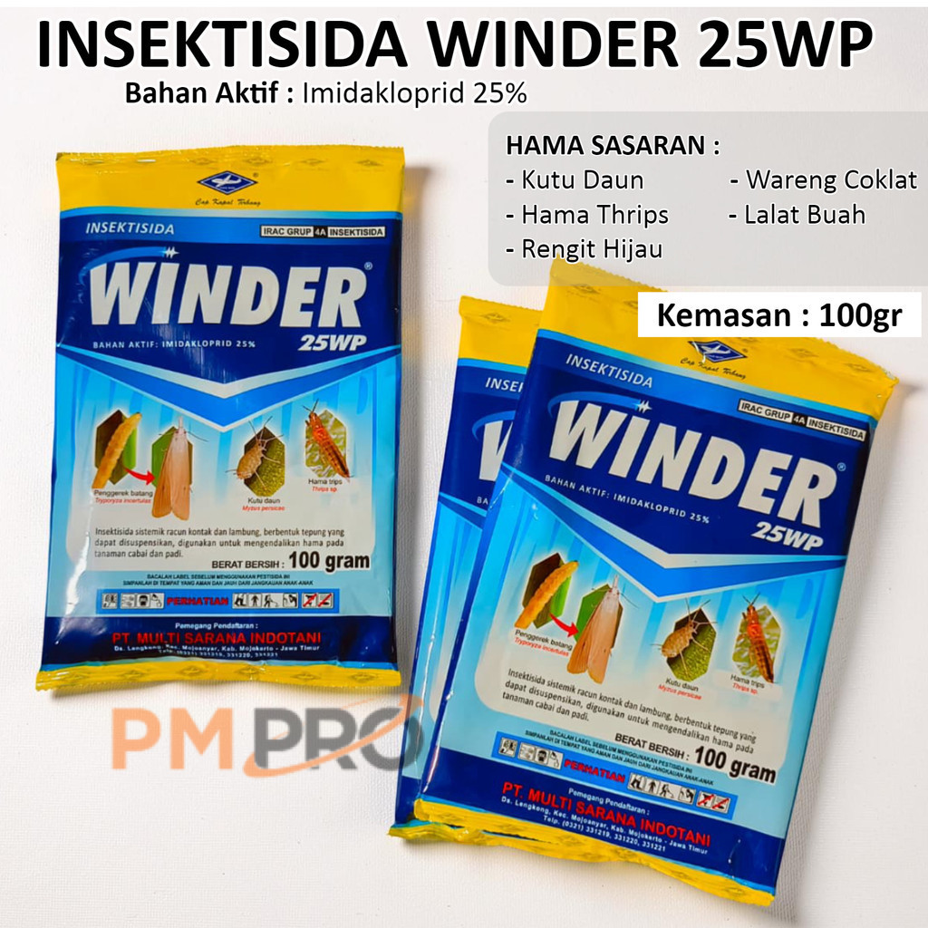 Insektisida Sistemik Winder 25WP 100GRAM Racun Kontak dan Lambung Atau Obat Racun Pengendali Pencega