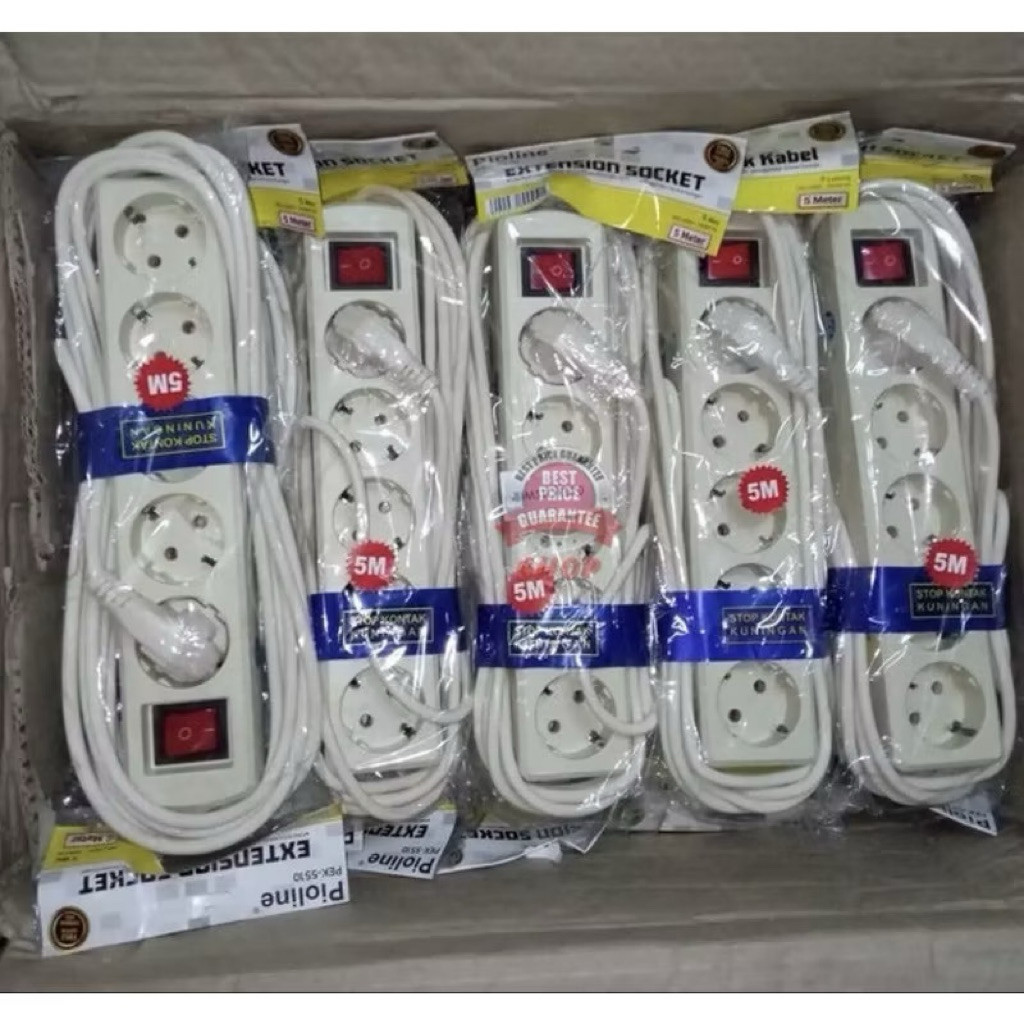 BJM HOLDER COKROLL / Stop Kontak Kabel 3 Meter Pioline 2/3/4/5 Lubang / Stop Kontak 2 Lubang / Stop 