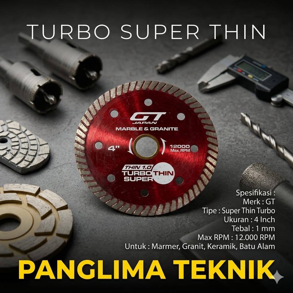 GT Diamond Wheel 4" Inch Super Thin Turbo Mata Pisau Potong Granit / Pisau Potong Granit