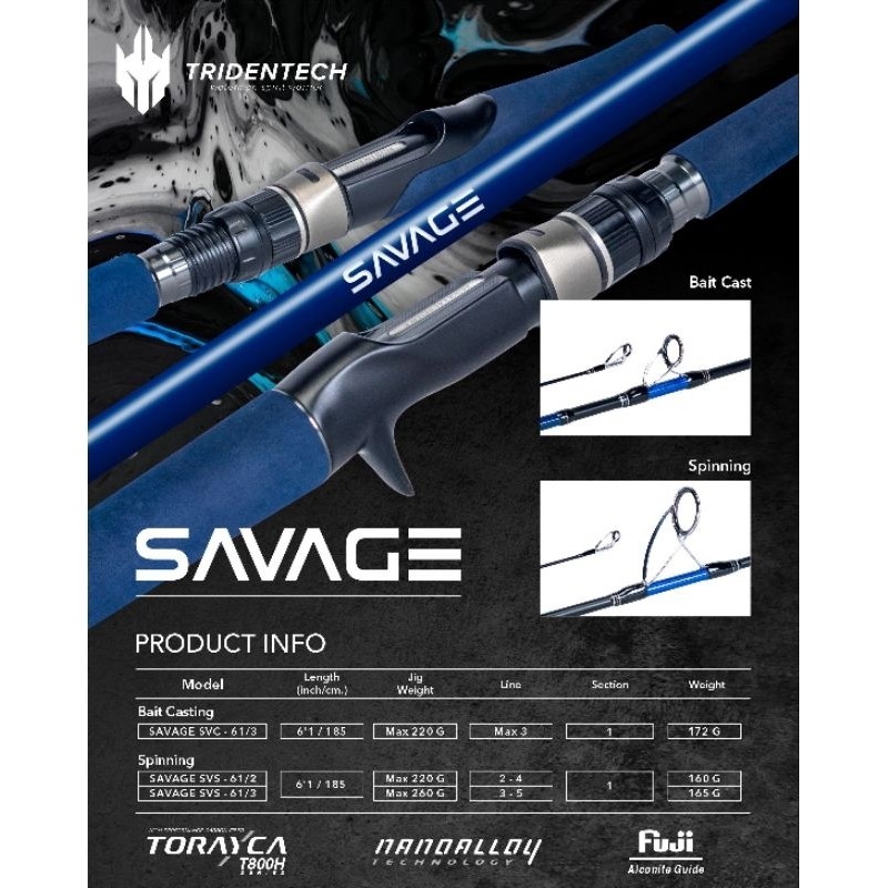 Joran Pancing Tridentech SAVAGE Spinning Jigging Series
