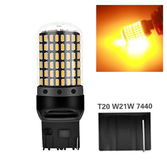 LAMPU LED 7440 T20 144 TITIK SMD LED DAJAL LED MUNDUR LED SIGN SEIN - 7440 KUNING