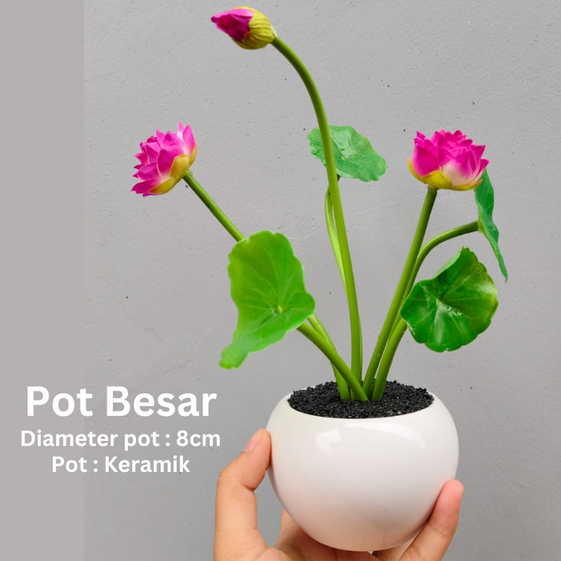 PROMOCEILO Bunga Teratai Hias Artificial | Tanaman Hias Teratai | Bunga Artificial Estetik | Lotus A