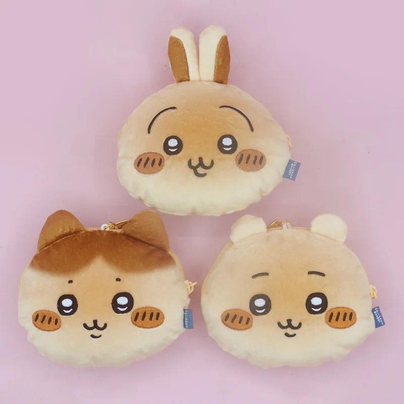 Chiikawa Taiyaki Dorayaki Plush Coin Purse Japanese Anime  Zipper Pouch Soft Fluffy Bag Charm Collec