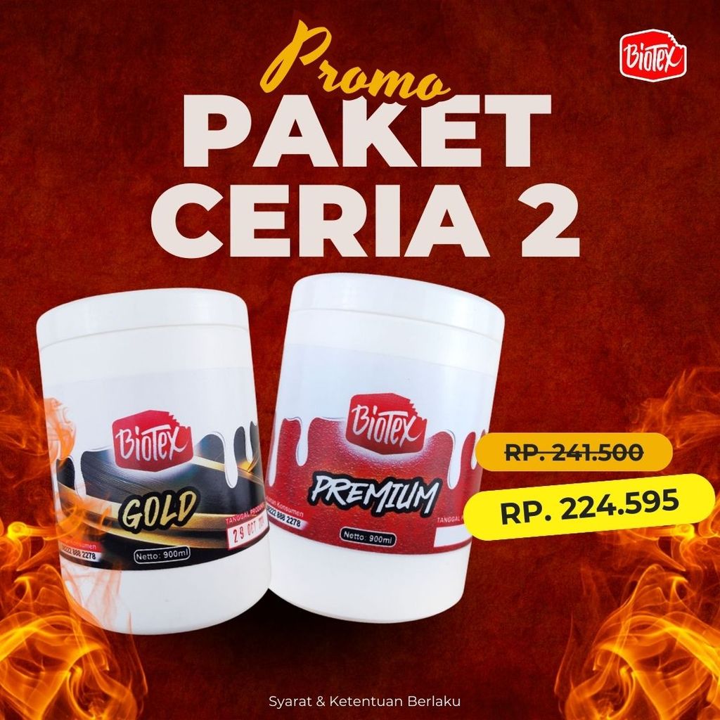 Paket Promo Ceria 2 - Bundling Lateks Biotex Gold 900 ml + Biotex Premium 900 ml