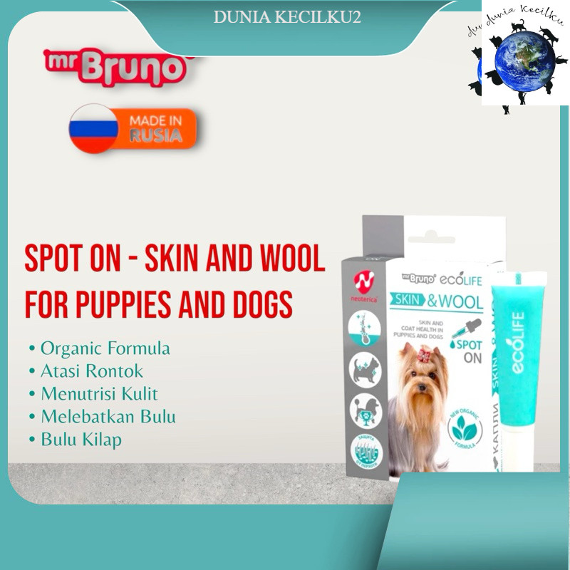 Mr Bruno Spot On - Skin & Wool Vitamin Bulu & Kulit Anjing / Anti Rontok / Tebal / Kilap (1 TUBE 10 