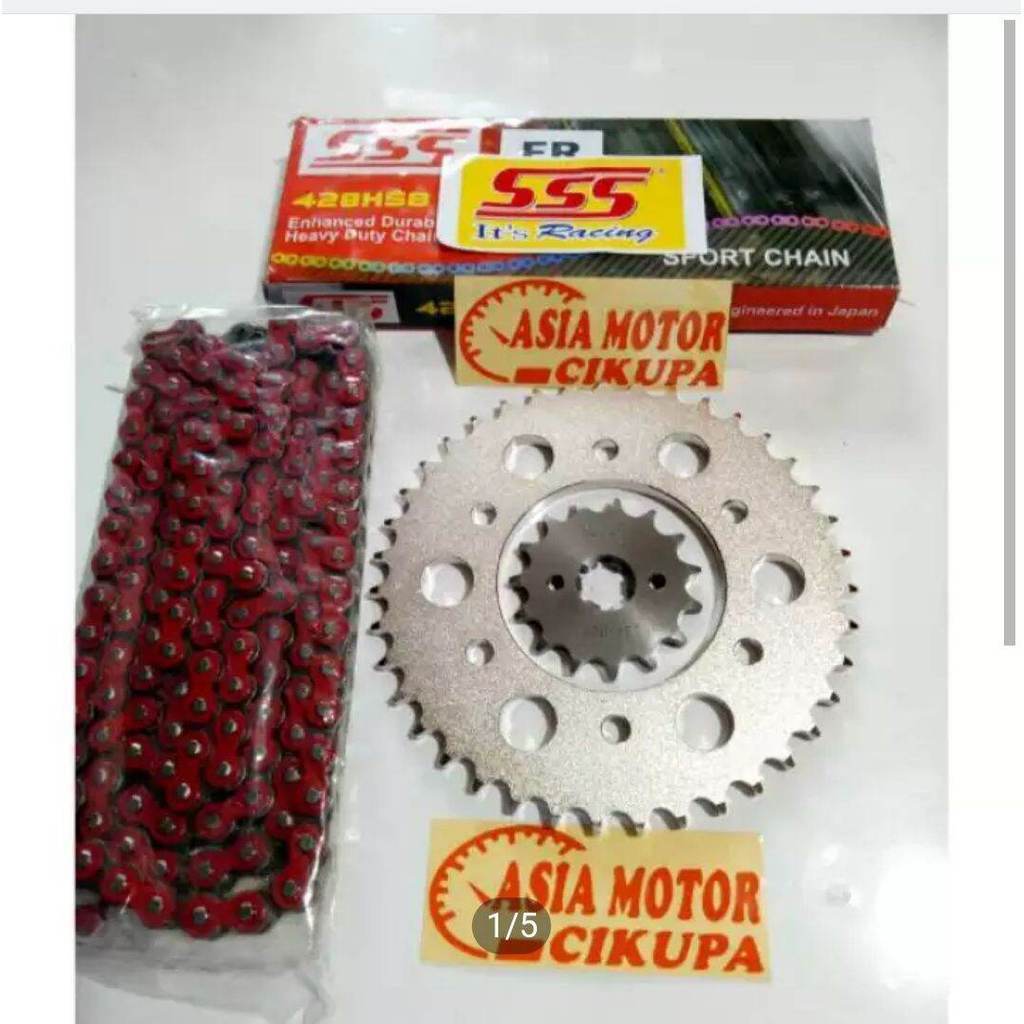 Gear Set Sss 428 Verza R15 Vixion Old Vixion New Nvl Rantai Sss 428