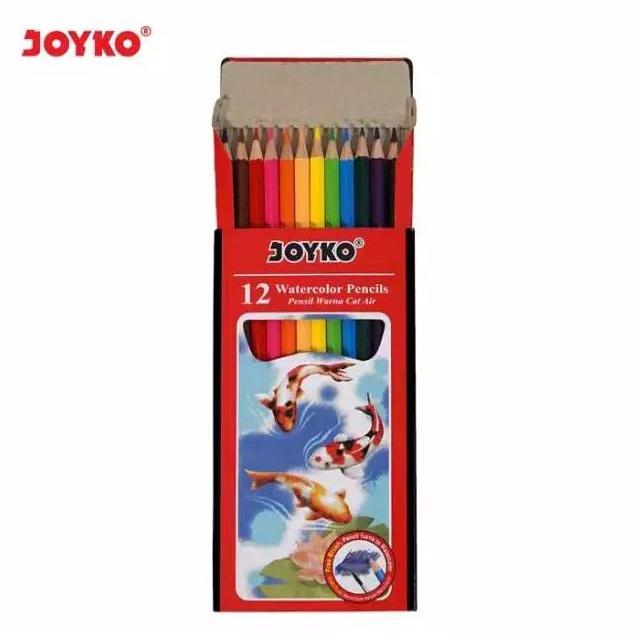 Pensil Warna Watercolors 12 Warna Joyko WCP-110 Cat Brush  Merah Kuas Stationery Kayu