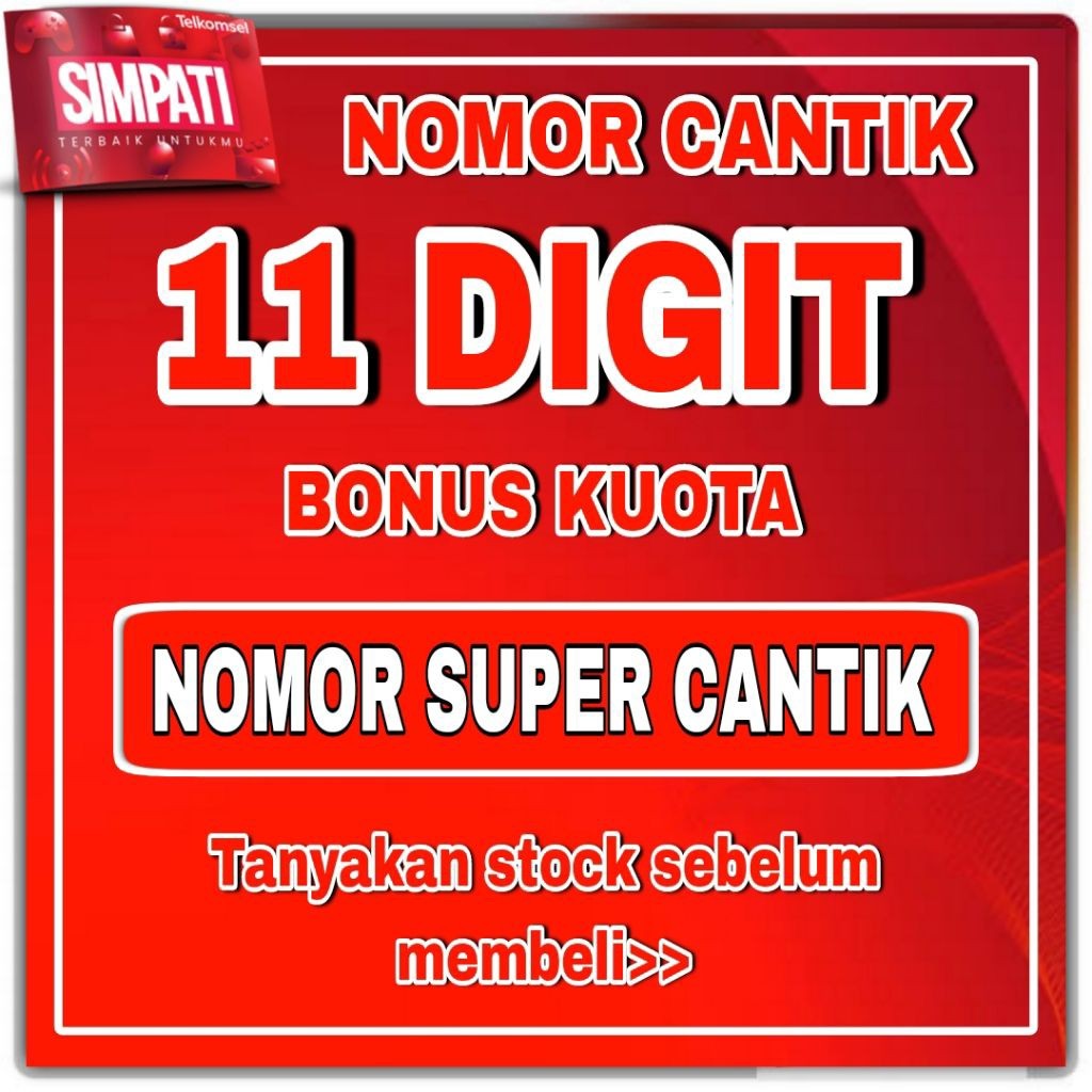 Murah Nomor Cantik Simpati 4G/5G Telkomsel Kartu Perdana 11 Digit