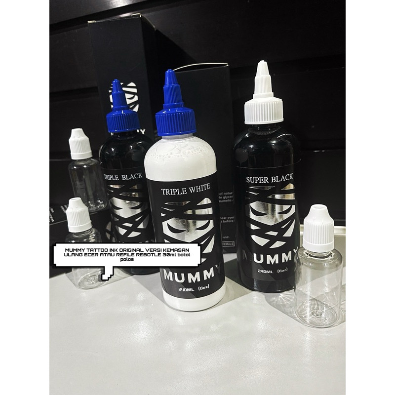 RANUWI TINTA TATTOO MUMMY ECER 30ml REFILE/REBOTLE KEMASAN ULANG | MUMMY TATTOO INK | TINTA TATTOO M