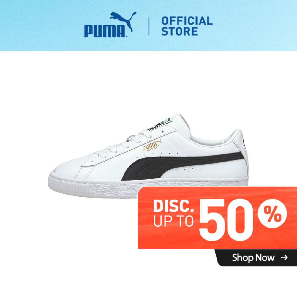 PUMA Sepatu Basket Classic XXI Pria White-Black