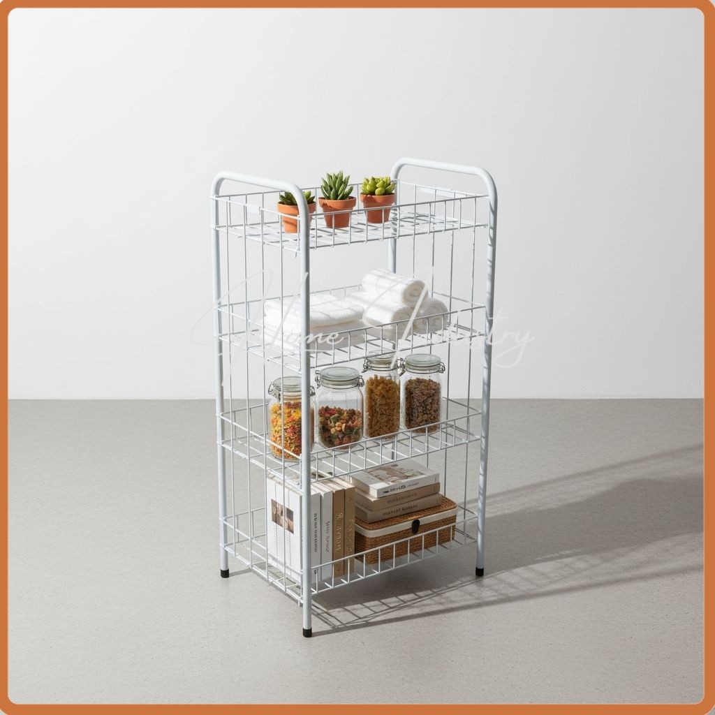 Rak troli roda susun 4/rak chiki/rak dapur/rak warung toko/rak snack/rak display