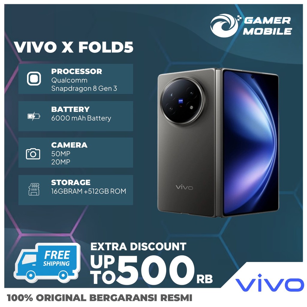 Vivo X Fold 5 RAM 16/512GB - Layar 8.3inch Prosesor Snapdragon 8 Gen 3 6000mAh 80W | Garansi Resmi V