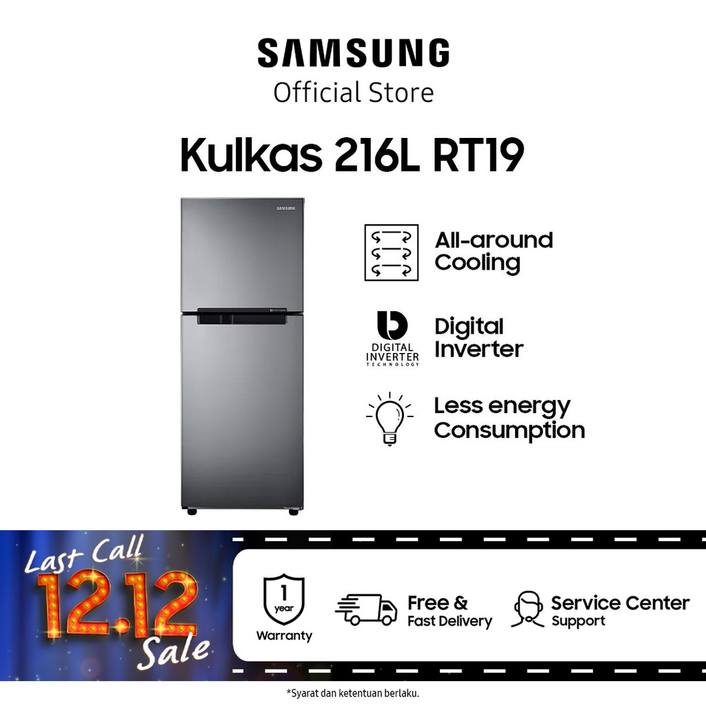 Samsung RT19M300BGS Kulkas 2 Pintu - Grey Silver