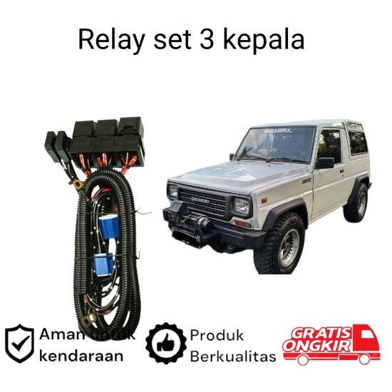 Relay Set Lampu Utama LED H4  Mobil Daihatsu Taft Rocky Koko