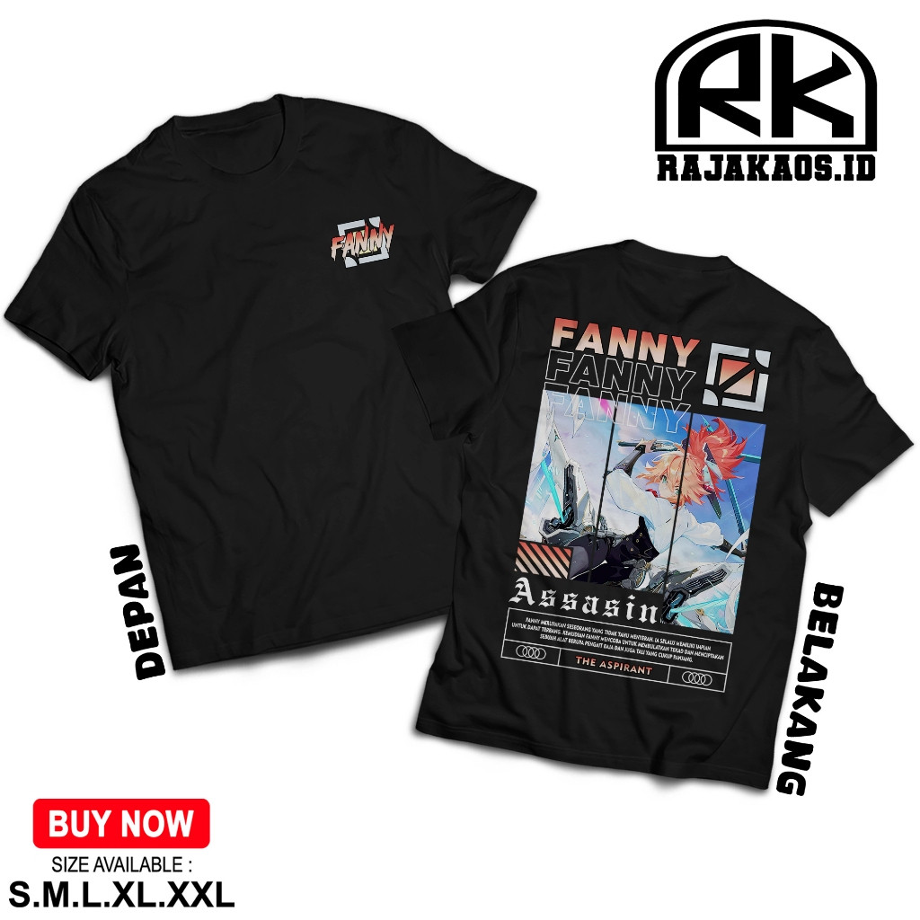RAJA KAOS MOBILE LEGEND FANNY ASPIRANT - KAOS FANNY ASSASSIN - KAOS ML VIRAL - COMBED 30S
